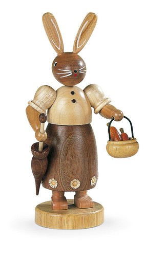 Osterfigur hasenfrau natur - osterfigur,