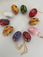 10 alte DDR Holz Ostereier