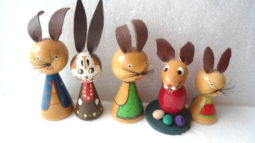 Osterhase hase holz - x,
