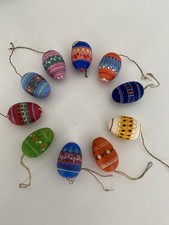 10 Holz Eier Erzgebirge DDR