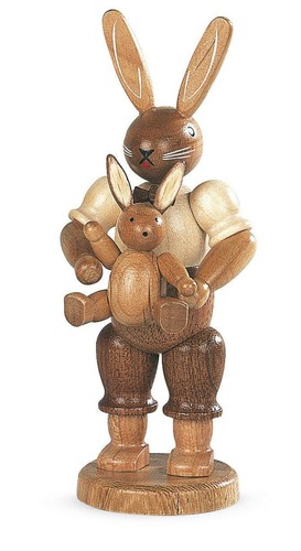 Osterfigur hasenvater mit kind - mit,